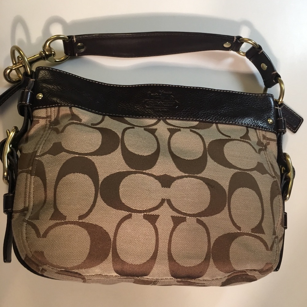 LIKE NEW Coach Signature Zoe Canvas&Leather - Picture 2 of 8